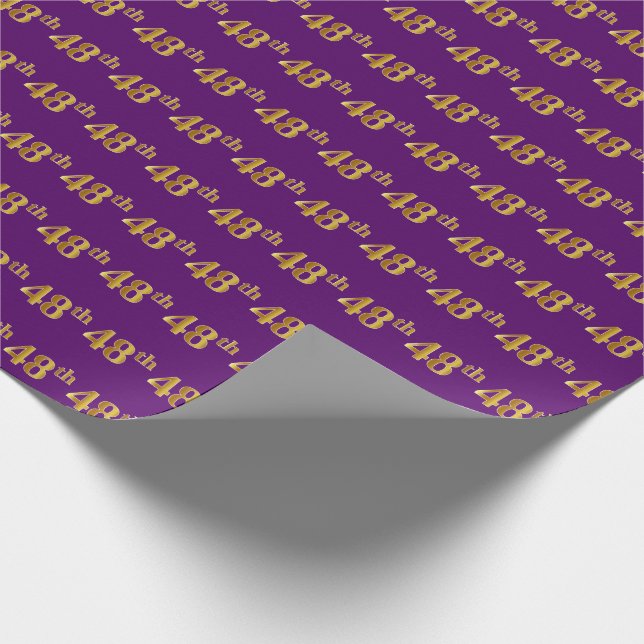 Papel De Presente Evento Dourado 48º (48º), Roxo (Ponta)