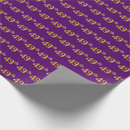 Papel De Presente Evento Dourado 49º (49º), Roxo
