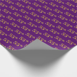 Papel De Presente Evento Dourado 55º (55º), Roxo