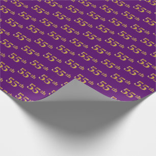 Papel De Presente Evento Dourado 55º (55º), Roxo
