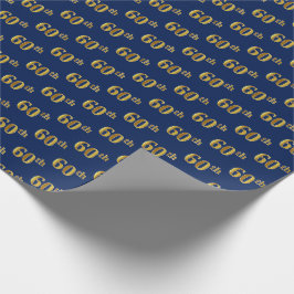Papel De Presente Evento Dourado 60º (Sessenta) Azul