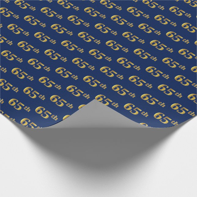 Papel De Presente Evento Dourado 65º (Sessenta e cinco) Azul (Ponta)