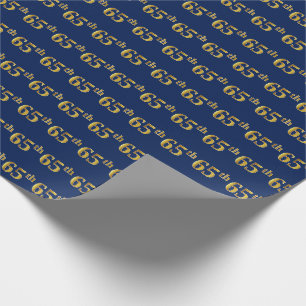 Papel De Presente Evento Dourado 65º (Sessenta e cinco) Azul
