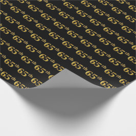 Papel De Presente Evento Dourado 65º (Sessenta e cinco) preto