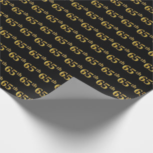 Papel De Presente Evento Dourado 65º (Sessenta e cinco) preto