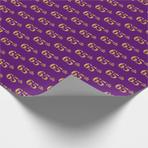 Papel De Presente Evento Dourado 65º (Sessenta e cinco), Roxo