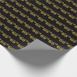 Papel De Presente Evento Dourado 66º (Sessenta e seis) preto