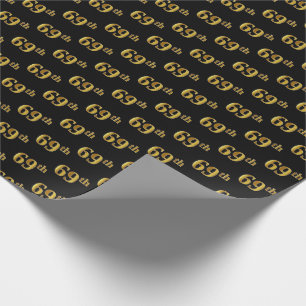 Papel De Presente Evento Dourado 69 (69/9) preto