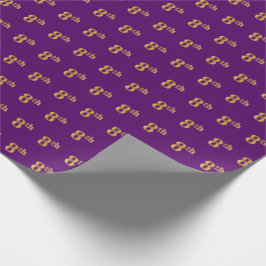 Papel De Presente Evento Dourado 8º (Oitavo) Roxo, Faux