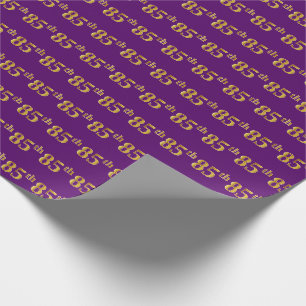 Papel De Presente Evento Dourado 85º (oitenta e cinco) roxo