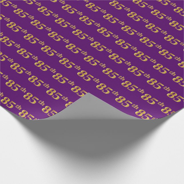 Papel De Presente Evento Dourado 85º (oitenta e cinco) roxo (Ponta)