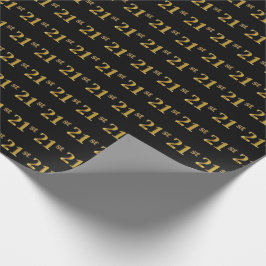 Papel De Presente Evento Preto, Faux Dourado 21 ruas (Vinte-Primeiro
