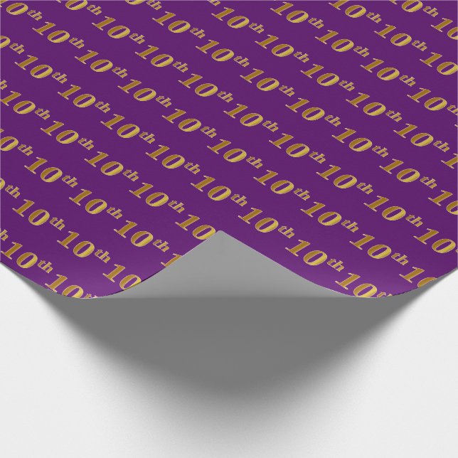 Papel De Presente Evento Purple, Faux Dourado 10º (Décimo) (Ponta)