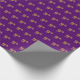 Papel De Presente Evento Purple, Faux Dourado 9º (Nono)