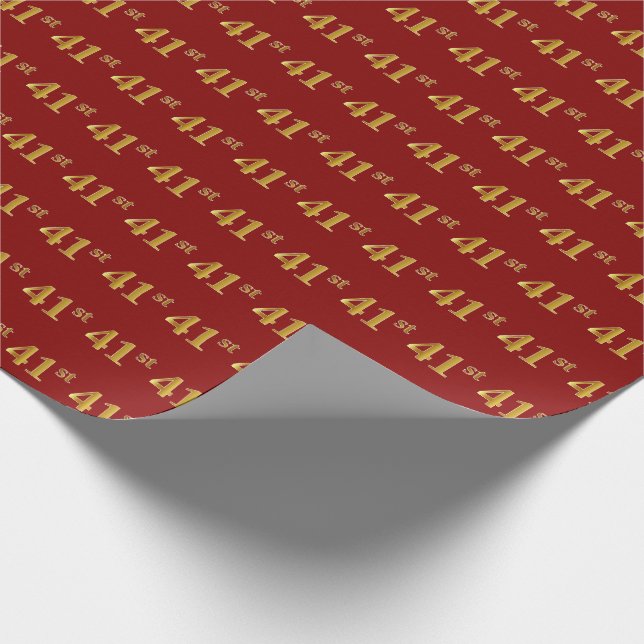 Papel De Presente Evento Red, Faux Dourado 41ruas (Quarenta-Primeiro (Ponta)