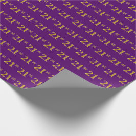 Papel De Presente Evento Roxo, Faux Dourado 21 ruas (Vinte-Primeiros