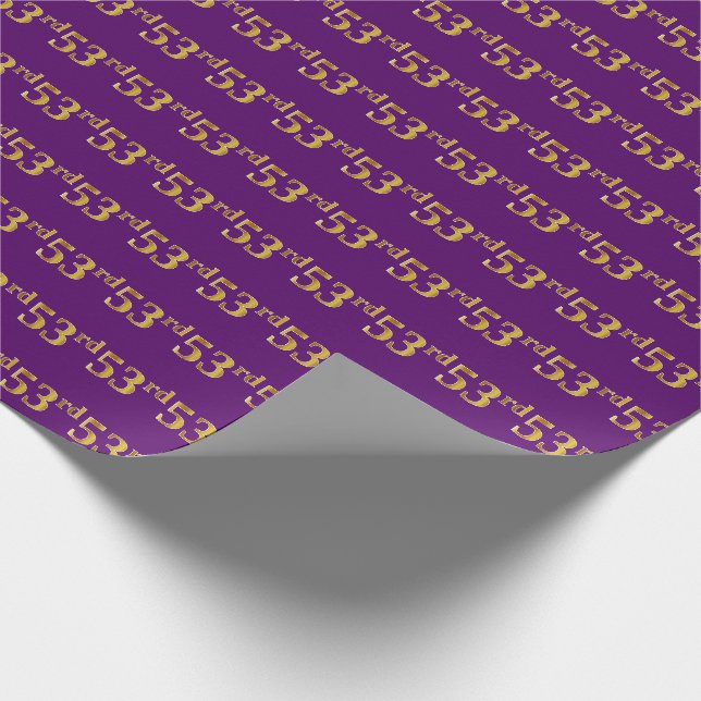 Papel De Presente Evento Roxo, Faux Dourado 53º (53º) (Ponta)