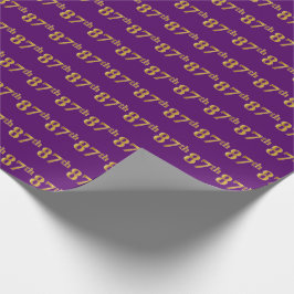 Papel De Presente Evento Roxo, Faux Dourado 87º (Oitenta e Sétimo)