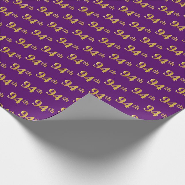 Papel De Presente Evento Roxo, Faux Dourado 94º (94º) (Ponta)