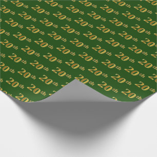 Papel De Presente Evento Verde, Faux Dourado 20 (20)