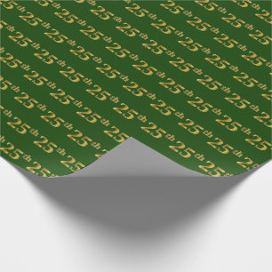 Papel De Presente Evento Verde, Faux Dourado 25 (Vinte e Cinco)