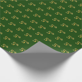 Papel De Presente Evento Verde, Faux Dourado 5 (Quinto)