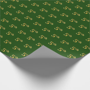 Papel De Presente Evento Verde, Faux Dourado 5 (Quinto)