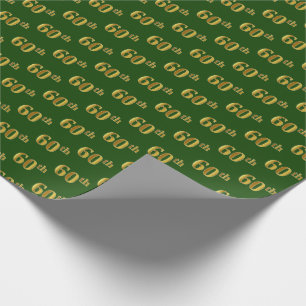 Papel De Presente Evento Verde, Faux Dourado 60º (Sessenta)