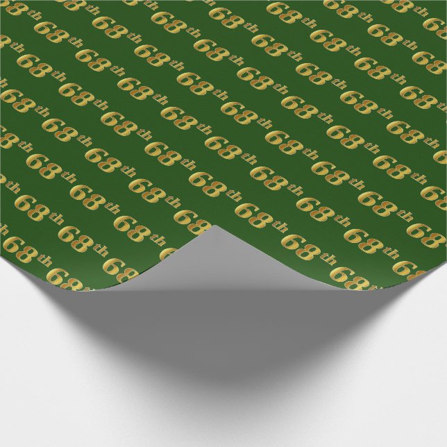 Papel De Presente Evento Verde, Faux Dourado 68º (Sessenta e Oitavo) (Ponta)