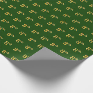 Papel De Presente Evento Verde, Faux Dourado 8º (Oitavo)
