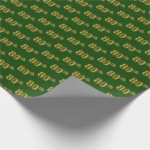 Papel De Presente Evento Verde, Faux Dourado 80 (Oitenta)