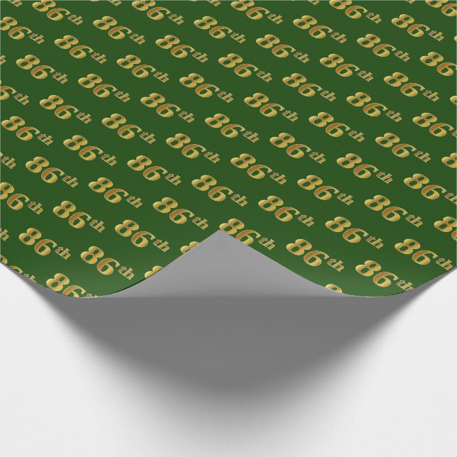 Papel De Presente Evento Verde, Faux Dourado 86º (oitenta e seis) (Ponta)