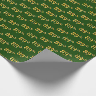 Papel De Presente Evento Verde, Faux Dourado 89º (oitenta e nono)