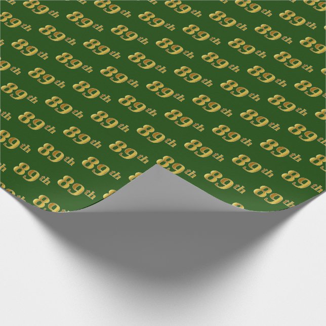Papel De Presente Evento Verde, Faux Dourado 89º (oitenta e nono) (Ponta)