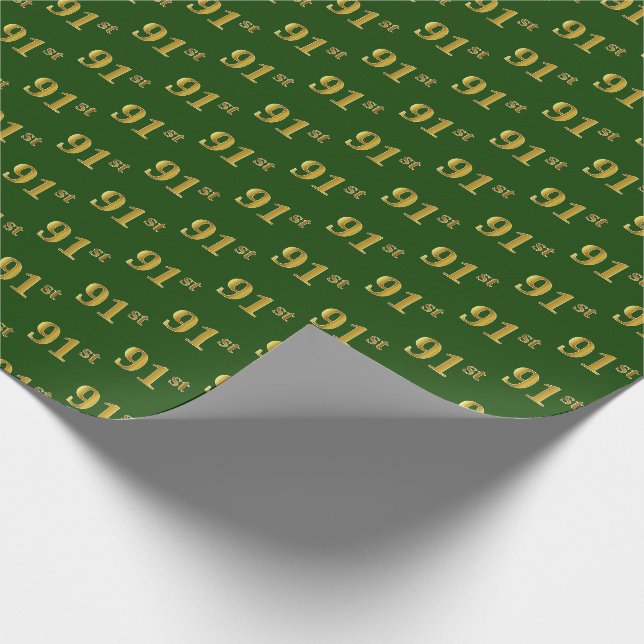 Papel De Presente Evento Verde, Faux Dourado 91ruas (Noventa-Primeir (Ponta)