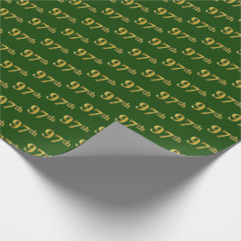 Papel De Presente Evento Verde, Faux Dourado 97º (99º)