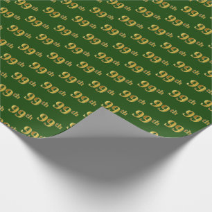 Papel De Presente Evento Verde, Faux Dourado 99º (99º)