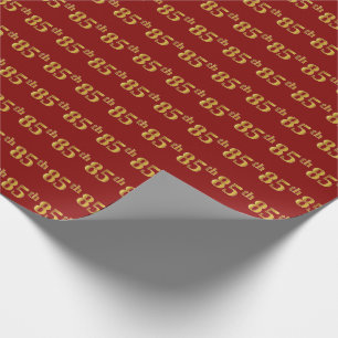 Papel De Presente Evento vermelho, Faux Dourado 85º (oitenta e cinc