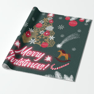 Papel De Presente Evergreen Joy do Natal