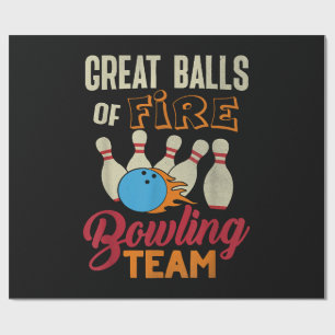 Papel De Presente Excelente Escopa Fogo Equipe De Boliche Camisa Eng