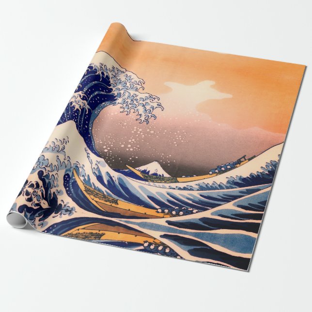 PAPEL DE PRESENTE EXCELENTE WAVE OFF KANAGAWA (Desenrolado)