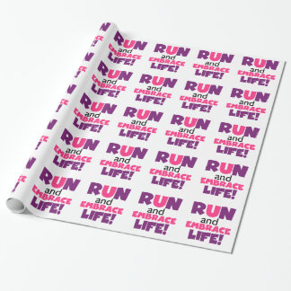 Papel De Presente Executar Embrace Life Pink
