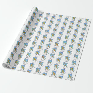 Papel De Presente Exercício Corrente de Reindeer Natal