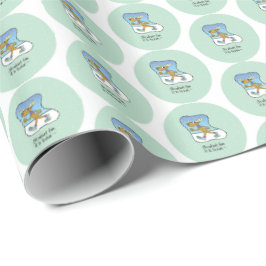 Papel De Presente Exercício Corrente de Reindeer Natal