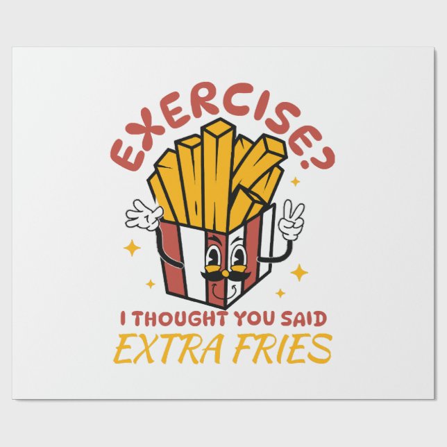 Papel De Presente Exercício Eu Achei Que Você Disse Batatas Fritas E (Aberto)