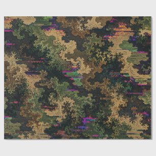 Papel De Presente Exército Camuflado Glitch