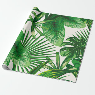 Papel De Presente Exotic tropical natural green leaves composition o