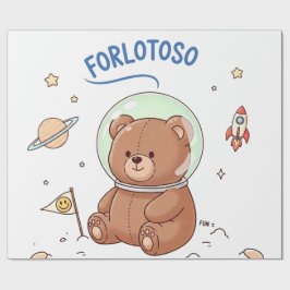 Papel De Presente Explorador Espacial Teddy