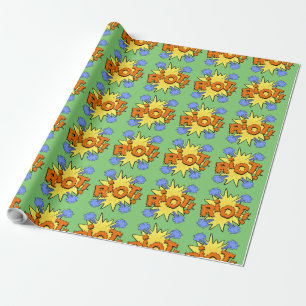 Papel De Presente Explosão de desenho animado Riot Kapow