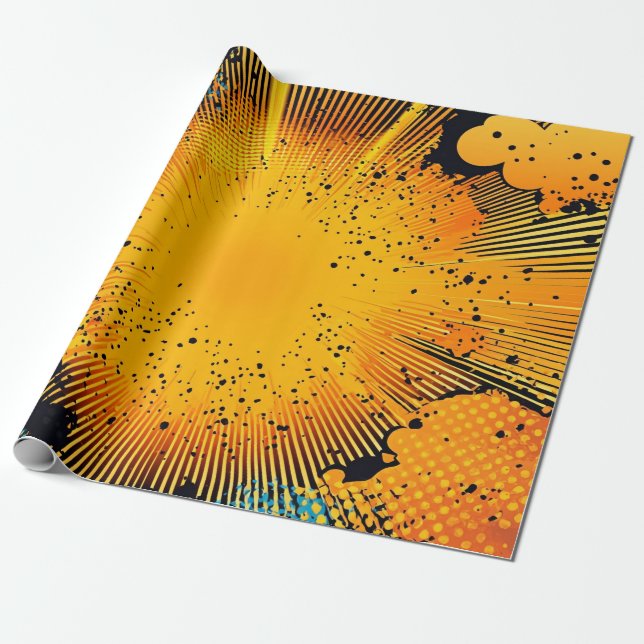 Papel De Presente Explosão de Pop de estilo cômico (8) (Desenrolado)